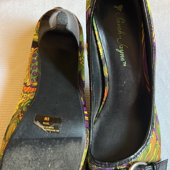 Sarah Jayne Multi Color Peep Toes Size 8 4” Heels - Picture 6 of 6